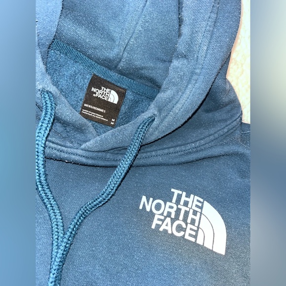 North Face Hoodie Blue Sweatshirt Mens Medium - Picture 3 of 6
